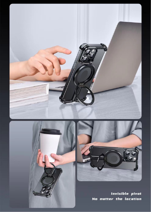 ¦Ð-shaped Metal Magnetic Mobile Phone Case