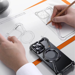 Z-shaped Metal Rotating Stand Magnetic Phone Case