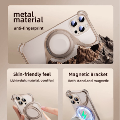 M-shaped Metal Rotating Stand Magnetic Phone Case