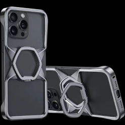 Hexagonal Metal Stand Magnetic Phone Case