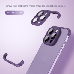 Frameless lens protective phone case