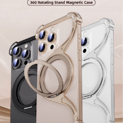 M-shaped Metal Rotating Stand Magnetic Phone Case