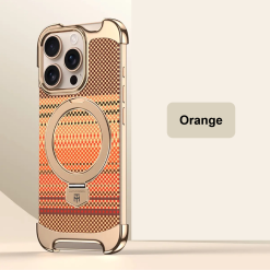 Noble Artistic Frame Carbon Fiber Pattern Magnetic Bracket Phone Case