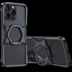Hexagonal Metal Stand Magnetic Phone Case
