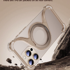M-shaped Metal Rotating Stand Magnetic Phone Case