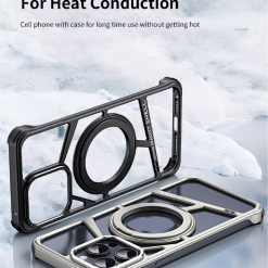 Magnetic Heat Dissipation Metal Rotating Stand Phone Case