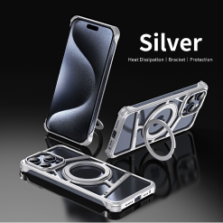 Magnetic Heat Dissipation Metal Rotating Stand Phone Case