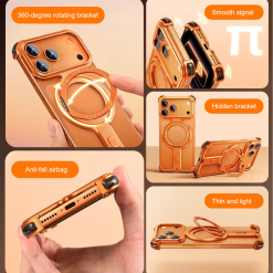 ¦Ð-shaped Metal Magnetic Mobile Phone Case
