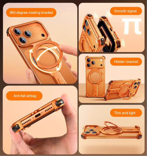 ¦Ð-shaped Metal Magnetic Mobile Phone Case