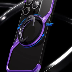 New S-shaped Metal Rotating Magnetic Stand Phone Case
