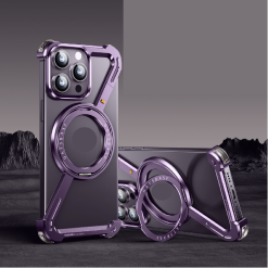 Z-shaped Metal Rotating Stand Magnetic Phone Case