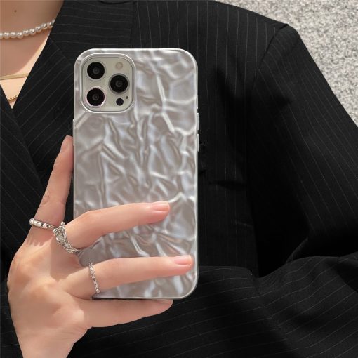 Fashion tinfoil wrinkled matte phone case