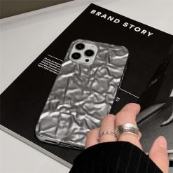 Fashion tinfoil wrinkled matte phone case