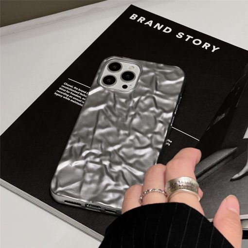 Fashion tinfoil wrinkled matte phone case