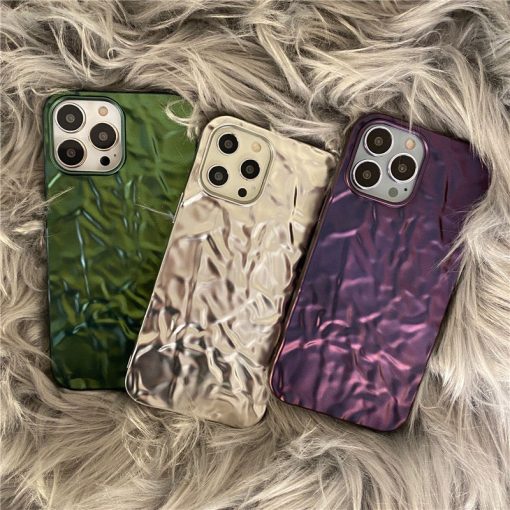 Fashion tinfoil wrinkled matte phone case