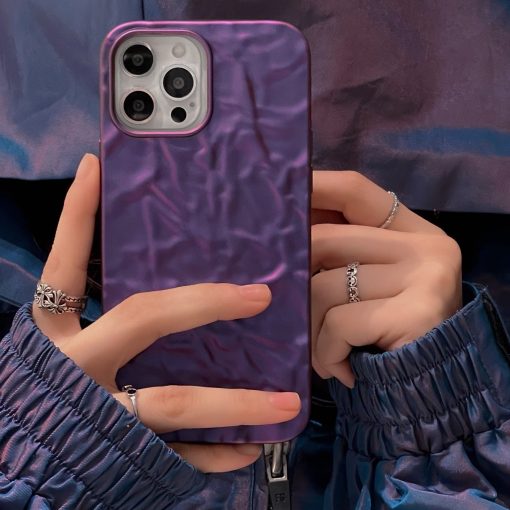 Fashion tinfoil wrinkled matte phone case