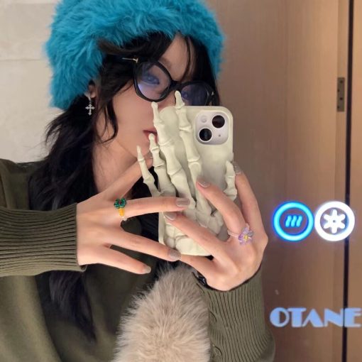 Spoof Skull Finger Phone Case-MGD CASE