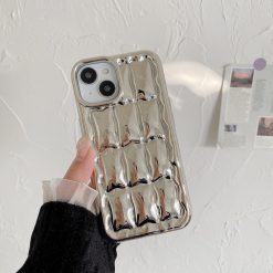 Ice cube grid electroplated mobile phone case