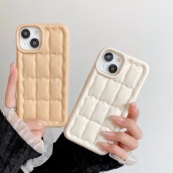 Ice cube grid electroplated mobile phone case