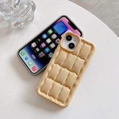 Ice cube grid electroplated mobile phone case