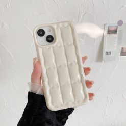 Ice cube grid electroplated mobile phone case