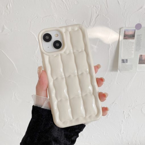 Ice cube grid electroplated mobile phone case