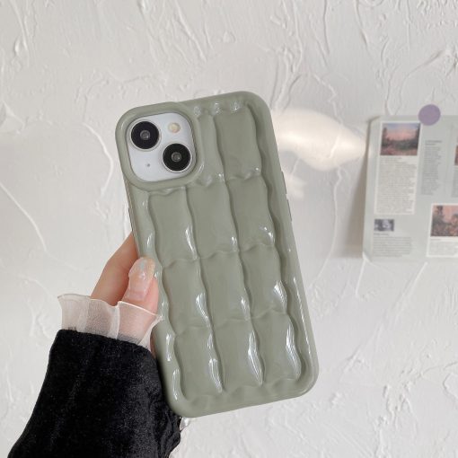 Ice cube grid electroplated mobile phone case