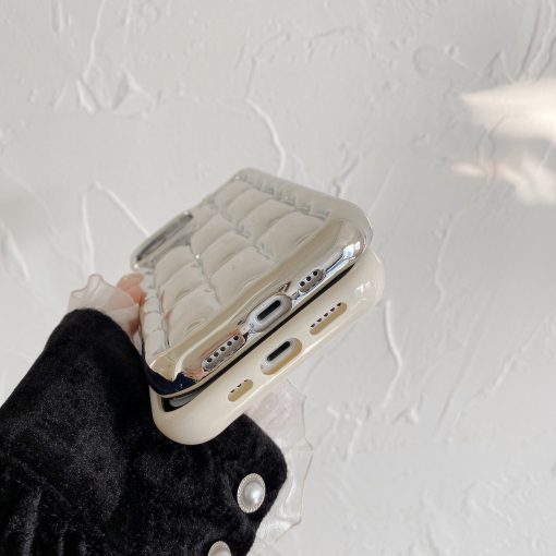 Ice cube grid electroplated mobile phone case