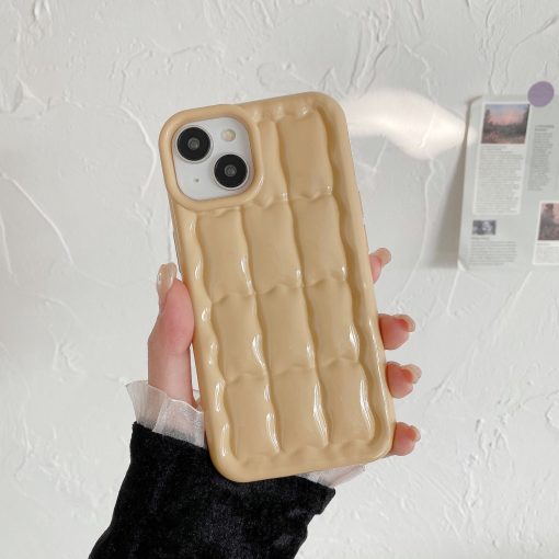 Ice cube grid electroplated mobile phone case