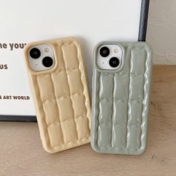 Ice cube grid electroplated mobile phone case