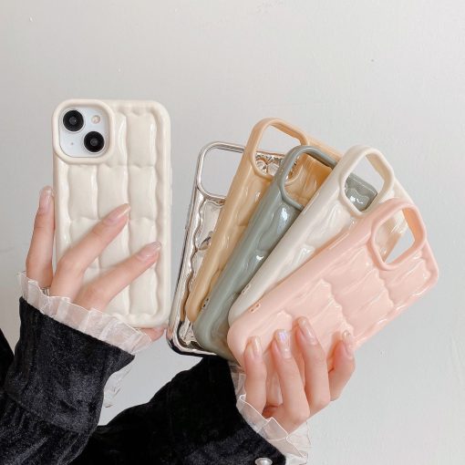 Ice cube grid electroplated mobile phone case