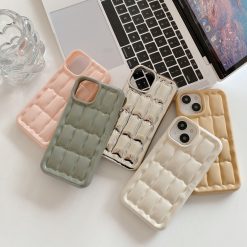 Ice cube grid electroplated mobile phone case