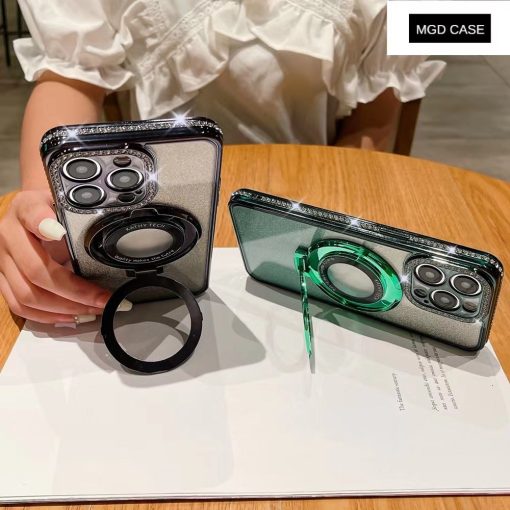 Flash diamond holder mobile phone case