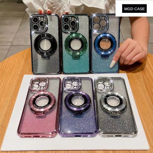 Flash diamond holder mobile phone case