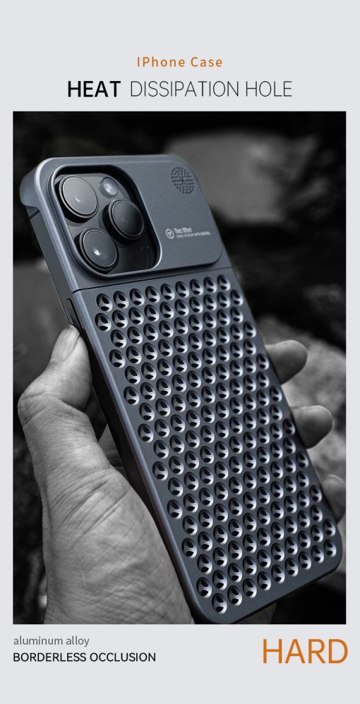 Fragrance heat dissipation metal snap phone case
