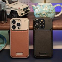 New leather metal aromatherapy phone case