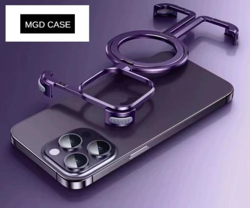 Hollow metal frameless phone case