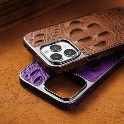 2024 New Genuine Leather Crocodile Pattern Phone Case