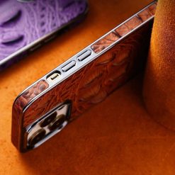 2024 New Genuine Leather Crocodile Pattern Phone Case