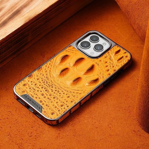 2024 New Genuine Leather Crocodile Pattern Phone Case