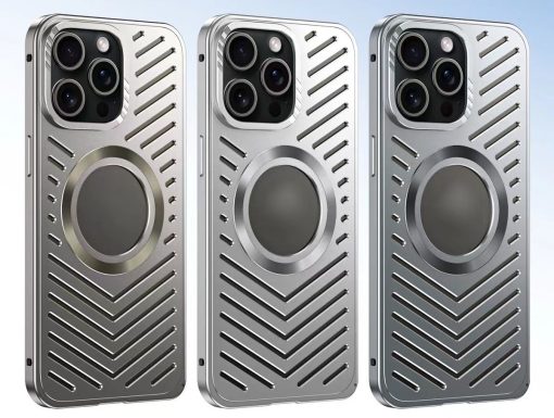 Ice-dazzling buckle heat dissipation magnetic metal phone case
