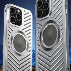 Ice-dazzling buckle heat dissipation magnetic metal phone case