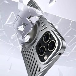 Ice-dazzling buckle heat dissipation magnetic metal phone case