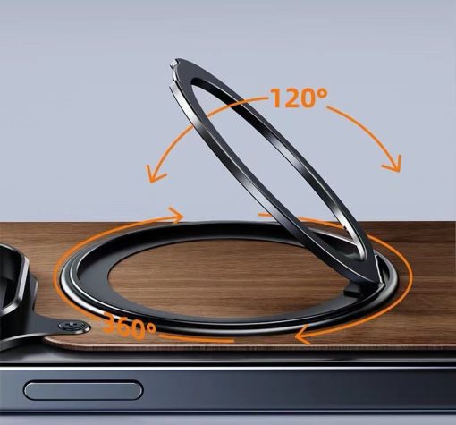 Walnut metal magnetic phone case