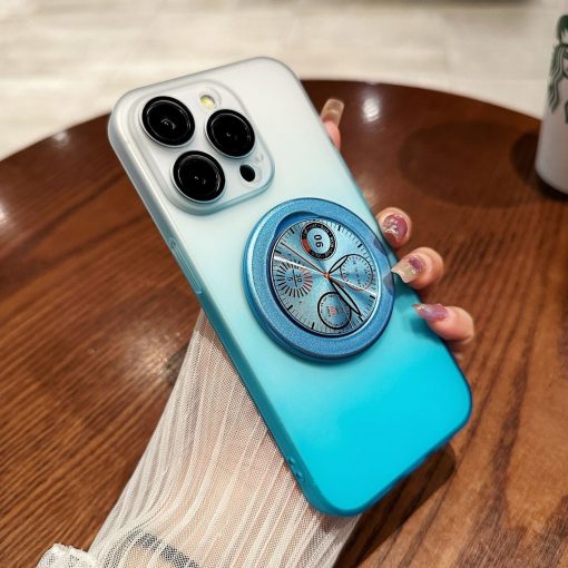 Gradient clock pattern stand magnetic phone case