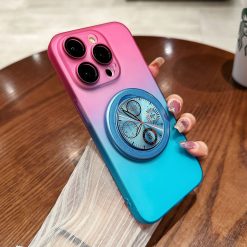 Gradient clock pattern stand magnetic phone case