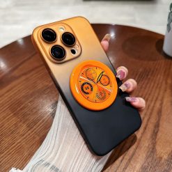 Gradient clock pattern stand magnetic phone case