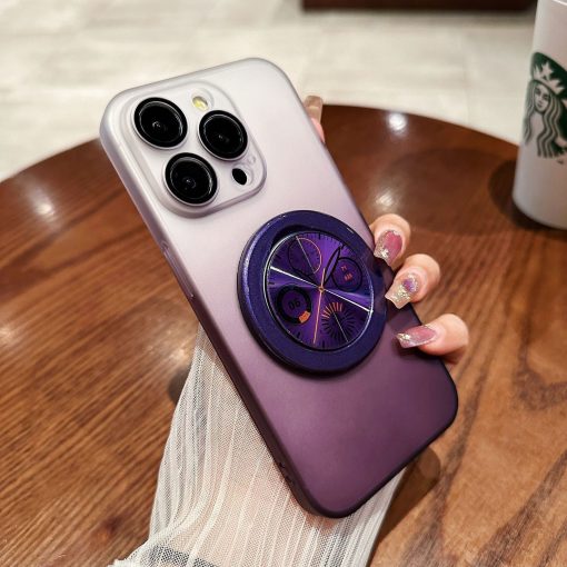 Gradient clock pattern stand magnetic phone case