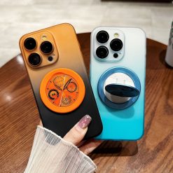 Gradient clock pattern stand magnetic phone case