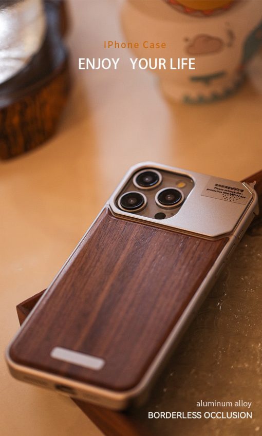 New walnut metal aromatherapy phone case